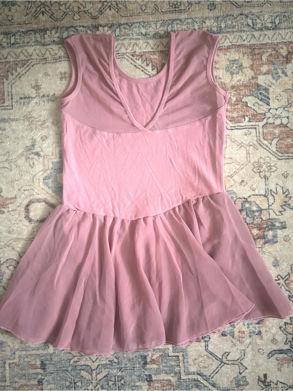 Girls' Pink Ballet Dress with Chiffon Skirt